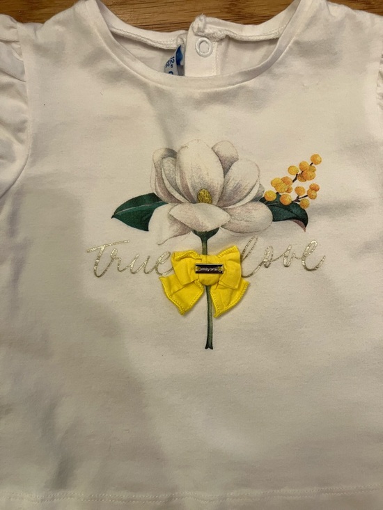 Mayoral 12 month toddler/baby White & Yellow Floral Matching Set - Picture 3 of 9